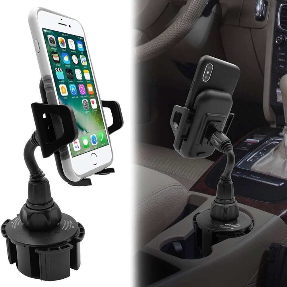 Macally Car Cup Holder Phone Mount Compatible with All iPhone Android Smartphone